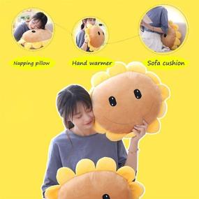 img 3 attached to LZYMSZ Sunflower Throw Pillow - Hand Warmer Plush Stuffed Toy Doll, Soft Decorative Cushion Doll for Sofa Home Bedroom Office Dormitory on Valentine's Day, Christmas, Birthday - Sunflower