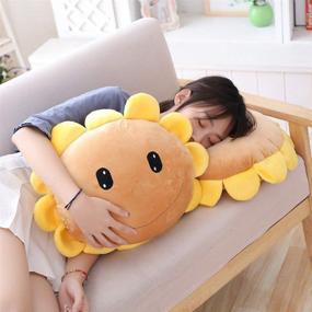 img 1 attached to LZYMSZ Sunflower Throw Pillow - Hand Warmer Plush Stuffed Toy Doll, Soft Decorative Cushion Doll for Sofa Home Bedroom Office Dormitory on Valentine's Day, Christmas, Birthday - Sunflower