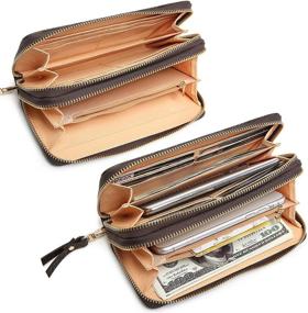 img 2 attached to 💼 Double Zip Wristlet Wallet for Women - Stylish Handbag & Wallet Combo for Wristlets