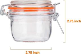 img 3 attached to 🌶️ Encheng Glass Spice Jars: 5 oz Small Glass Jars with Airtight Lids & Leak Proof Rubber Gasket - 12 Pack Kitchen Canisters