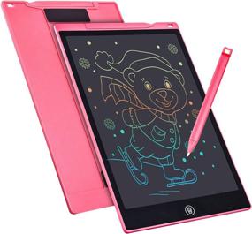 img 4 attached to 🎨 Colorful LCD Writing Tablet Drawing Board 12 Inch - Perfect Girls' Toys Christmas Birthday Gift for 3-7 Year Olds - Erasable Doodle Board Toddler Learning Toys - Ideal for Girls Age 3+ (Pink)