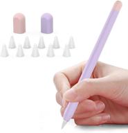 🖊️ protective delidigi duotone silicone sleeve for apple pencil 2nd gen – lavender + pink cover with tips case logo