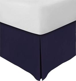 img 2 attached to 🛏 King Bed Skirt 16 Inch Drop Split Corner - Egyptian Cotton Luxury, 600 Thread Count - Navy Blue 16 Inch Drop/Fall - Easy to Wash, Wrinkle & Fade Resistant - 1 PC Bed Skirt King 76X80 Size