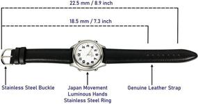 img 3 attached to 🕰️ Atomic Talking Watch: Clear & Loud Talking Wristwatch, Large Numerals, Stainless Steel with Leather Band - Announces Time & Date