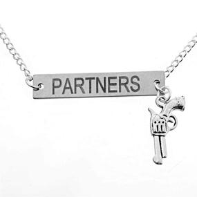 img 2 attached to 👯 Партия преступников: MJartoria гравированные ожерелья для двух лучших друзей