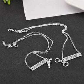 img 1 attached to 👯 Partner in Crime: MJartoria Engraved Best Friend Necklaces for 2