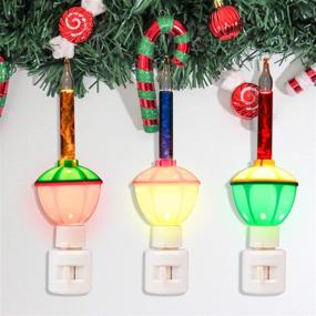 img 3 attached to 🎄 Vintage Christmas Bubble Night Lights - Classic Swivel Plug, Old Fashioned Decoration, 3 Pack