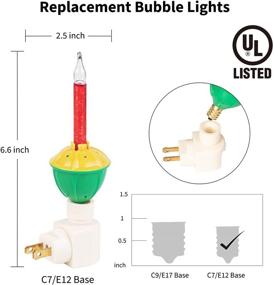 img 2 attached to 🎄 Vintage Christmas Bubble Night Lights - Classic Swivel Plug, Old Fashioned Decoration, 3 Pack