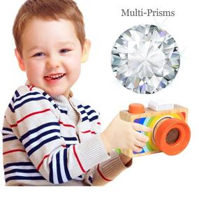 img 1 attached to Wooden Camera Multi Prisms Kaleidoscope Toddlers