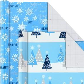 img 1 attached to 🎁 Hallmark Gift Wrap Bundle in Blue and Silver with Cut Lines on Reverse (Pack of 6, 180 sq. ft. ttl) - Ideal for Christmas, Hanukkah, Birthdays, and More