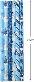 img 2 attached to 🎁 Hallmark Gift Wrap Bundle in Blue and Silver with Cut Lines on Reverse (Pack of 6, 180 sq. ft. ttl) - Ideal for Christmas, Hanukkah, Birthdays, and More