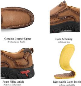 img 2 attached to 👟 Comfortable and Stylish Walking Shoes: Breathable Leather Loafers & Slip-Ons for Men's Outdoor Activities