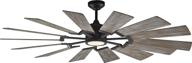 🌀 energy star 62" outdoor ceiling fan with led light and hand remote control - monte carlo 14prr62agpd prairie windmill, aged pewter finish, 14 wood blades логотип