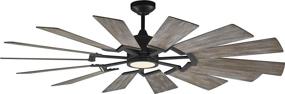 img 4 attached to 🌀 Energy Star 62" Outdoor Ceiling Fan with LED Light and Hand Remote Control - Monte Carlo 14PRR62AGPD Prairie Windmill, Aged Pewter Finish, 14 Wood Blades