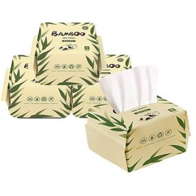 img 4 attached to 🌿 JINYUDOME Soft Dry Wipes: Natural Bamboo Tissues for Sensitive Skin - 200 Count
