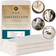 🧀 grade 90 cheesecloth - 54 sq feet - 100% unbleached cotton fabric - ultra fine reusable cooking & straining cloth (grade 90-6yards) logo