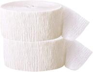 🎉 affordable white crepe paper streamer, 81 feet (2 piece) - ideal party supplies for parties, baby shower, bridal shower - ocd bargain logo