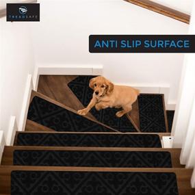 img 3 attached to 🐾 Treadsafe Non-Slip Carpet Stair Treads: 15 Pack of 8"x30" Charcoal Black Rug Treads for Safety, Grip, and Beauty - Perfect for Kids, Elders, and Dogs