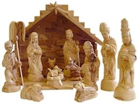 img 4 attached to Exquisite Deluxe Olive Wood Nativity Set - 🌿 Hand Carved in Bethlehem, the Holy Land by ZYTOON