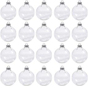 img 4 attached to SYNARA 10pcs Clear Plastic Ornament Balls: Perfect DIY 3.2 inch Fillable Christmas Decorations with Silver Rope & Removable Cap for Trees, Parties & Xmas Decor