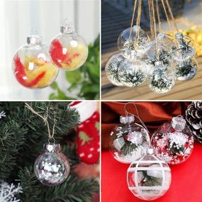 img 1 attached to SYNARA 10pcs Clear Plastic Ornament Balls: Perfect DIY 3.2 inch Fillable Christmas Decorations with Silver Rope & Removable Cap for Trees, Parties & Xmas Decor