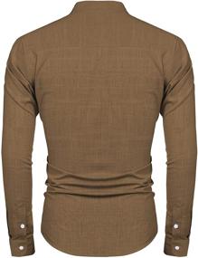 img 1 attached to URRU Cotton Henley Sleeve Hippie Men's Clothing in Shirts