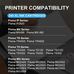 img 3 attached to FAсms Восстановленный кассета с чернилами Canon 245XL черного цвета для принтеров Pixma MX492 MX490 MG2522 MG2520 MG2420 (2 черных)