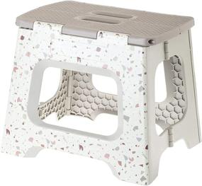 img 4 attached to 🪑 Vigar Compact Foldable Stool: Lightweight Non-Slip Folding Step Stool with Terrazzo Body - 330lb Capacity