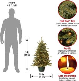 img 2 attached to 🎄 National Tree Company 3 ft Artificial Christmas Tree for Entrances - White Lights, Pot, and Everyday Collections