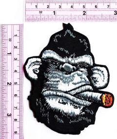 img 1 attached to 🚬 Iron on Patch: King Kong Smoking Victory Cigar Gorilla Monkey Cartoon - Perfect DIY Supplies for Jackets, Bags, Jeans, and More!