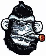 🚬 iron on patch: king kong smoking victory cigar gorilla monkey cartoon - perfect diy supplies for jackets, bags, jeans, and more! logo