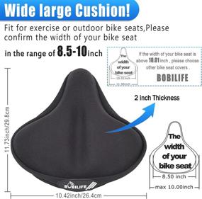 img 3 attached to Thickened Gel Bike Seat Cover - Maximizing Comfort for your Bottom, Memory Foam Extra Soft Cushion for Ultimate Bike Saddle Experience