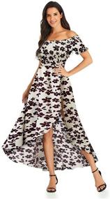img 2 attached to YANQI Womens Shoulder Floral Medium Women's Clothing in Dresses