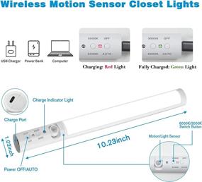 img 1 attached to Датчик движения, светодиодные светильники под кухонной вытяжкой - магнитные светильники с подзарядкой для ночного света для кухни, столешницы, гардероба, лестницы - набор из 3 штук
