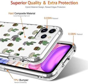 img 1 attached to 🌵 GiiKa iPhone 11 Pro Max Case + Screen Protector - Full-Body Heavy Duty Protection with Girls' Slim Bumper, Clear Phone Cover, Cactus Design