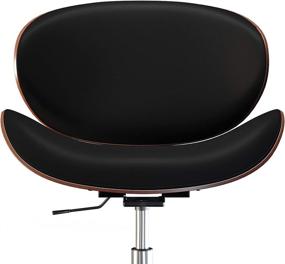 img 2 attached to Contemporary Swivel Adjustable Executive Office Chair in Black Faux Leather by SIMPLIHOME - Ideal for Office, Study