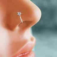 💎 kchex sparkly crystal nose ring - small thin flower clear crystal nose ring stud hoop logo