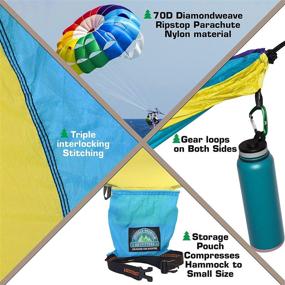 img 2 attached to Emerald Mountain Outfitters Camping Hammock: Double Size, Parachute 🏕️ Nylon, Snag-Proof Carabiners - Ideal for Hiking, Backpacking, and Travel