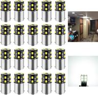 💡 brishine 20pcs 1141 1156 interior led light bulbs: super bright 18-smd 6000k xenon white replacement for camper trailer boat indoor lights - buy now! logo