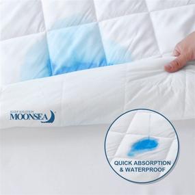 img 2 attached to 🛏️ Twin Waterproof Mattress Pad Protector with Absorbent Quilted Design - Deep Pocket Fitted Cover for Twin Mattresses up to 16 Inch