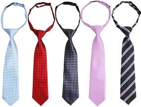 img 4 attached to kilofly Adjustable Pre-tied Neck Strap Tie Set of 5 for Boys - Enhance your Baby's Style