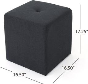 img 1 attached to 🛋️ The Stylish Christopher Knight Home Cayla Fabric Square Ottoman in Dark Charcoal - Modern Elegance for Your Living Space