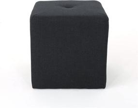 img 3 attached to 🛋️ The Stylish Christopher Knight Home Cayla Fabric Square Ottoman in Dark Charcoal - Modern Elegance for Your Living Space