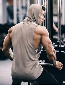 img 2 attached to 🏋️ COOFANDY Men's 2 Pack Workout Sleeveless Hooded Tank Tops - Bodybuilding Muscle Cut Off T Shirt - Gym Hoodies