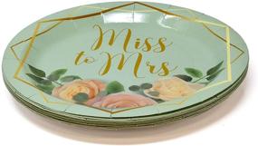 img 3 attached to Превосходный набор продуктов для вечеринки "Miss to Mrs": 24 обеденных тарелки, 24 десертные тарелки, 24 стакана, 50 обеденных салфеток - красивое золотое посуда для помолвки, свадьбы, девичника - одноразовое бумажное оборудование