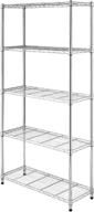 🔧 whitmor supreme leveling feet 5-tier adjustable chrome shelving unit with 350 lb capacity per shelf logo