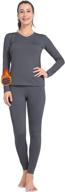 subuteay women's v-neck thermal underwear long johns sets 👚 with fleece lined top & leggings - ultra soft and warm логотип