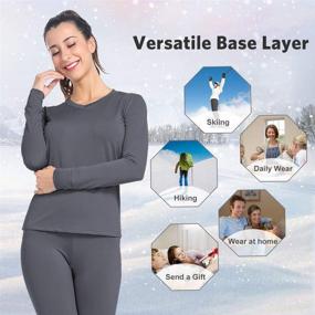 img 1 attached to Subuteay Women's V-Neck Thermal Underwear Long Johns Sets 👚 with Fleece Lined Top & Leggings - Ultra Soft and Warm