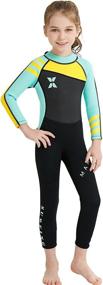 img 1 attached to 🏊 DIVE & SAIL Kids 2.5mm Wetsuit: Long Sleeve One Piece UV Protection Thermal Swimsuit - Ultimate Swimwear for Kids!