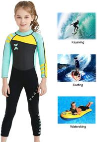 img 3 attached to 🏊 DIVE & SAIL Kids 2.5mm Wetsuit: Long Sleeve One Piece UV Protection Thermal Swimsuit - Ultimate Swimwear for Kids!